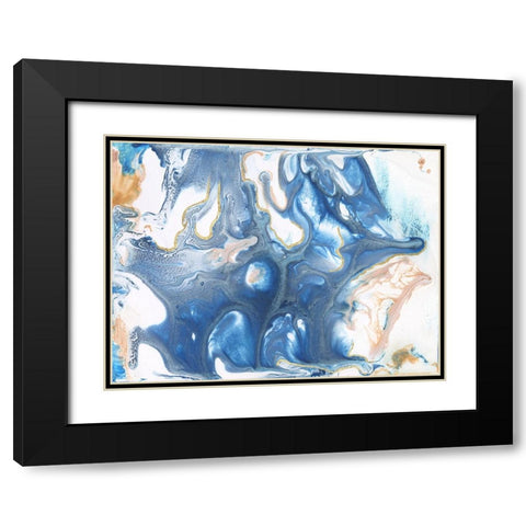 Dancing Blue II Black Modern Wood Framed Art Print with Double Matting by Bramma, Lila
