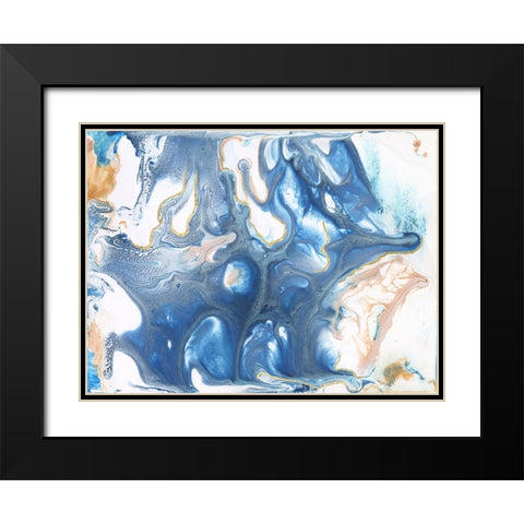 Dancing Blue II Black Modern Wood Framed Art Print with Double Matting by Bramma, Lila