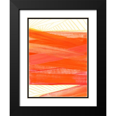 Warm Rays II Black Modern Wood Framed Art Print with Double Matting by Kaelber, Renee