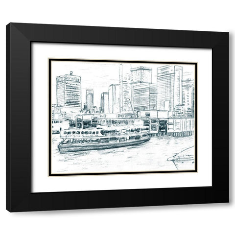 Ferryboats IV Black Modern Wood Framed Art Print with Double Matting by Wang, Melissa