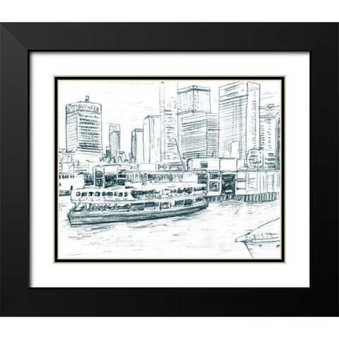 Ferryboats IV Black Modern Wood Framed Art Print with Double Matting by Wang, Melissa