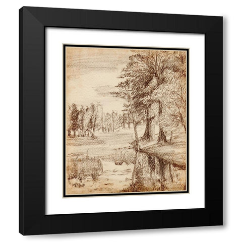 Forest View I Black Modern Wood Framed Art Print with Double Matting by Wang, Melissa