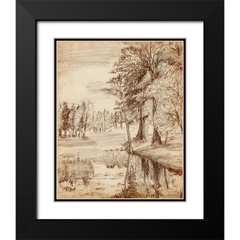 Forest View I Black Modern Wood Framed Art Print with Double Matting by Wang, Melissa