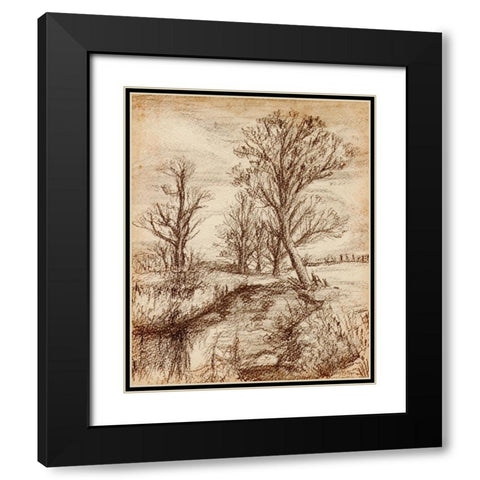 Forest View II Black Modern Wood Framed Art Print with Double Matting by Wang, Melissa