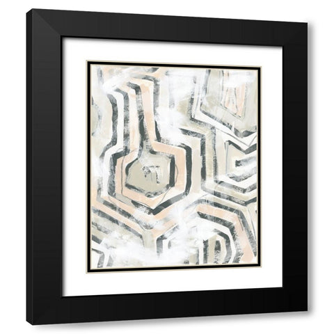Sand Glyphs I Black Modern Wood Framed Art Print with Double Matting by Vess, June Erica
