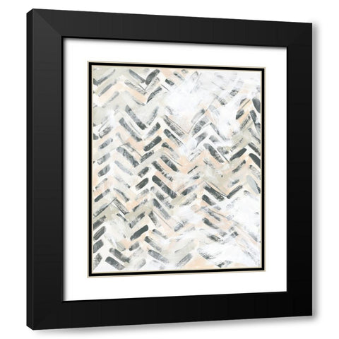 Sand Glyphs II Black Modern Wood Framed Art Print with Double Matting by Vess, June Erica