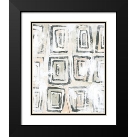 Sand Glyphs IV Black Modern Wood Framed Art Print with Double Matting by Vess, June Erica