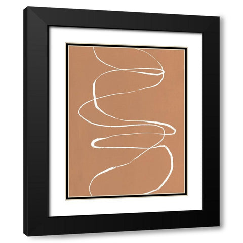 Terracotta Drift I Black Modern Wood Framed Art Print with Double Matting by Warren, Annie