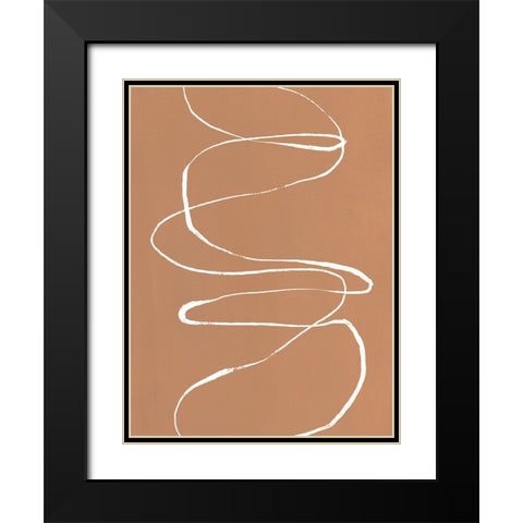 Terracotta Drift I Black Modern Wood Framed Art Print with Double Matting by Warren, Annie