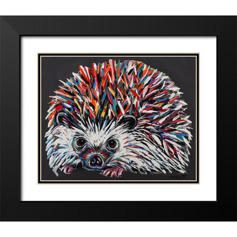 Custom Colorful Hedgehog I Black Modern Wood Framed Art Print with Double Matting by Vitaletti, Carolee