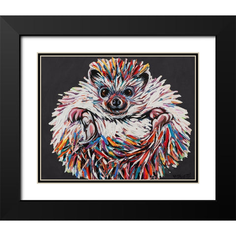 Custom Colorful Hedgehog II Black Modern Wood Framed Art Print with Double Matting by Vitaletti, Carolee