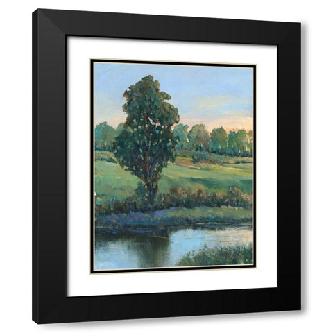 Tree by the Riverbank II Black Modern Wood Framed Art Print with Double Matting by OToole, Tim