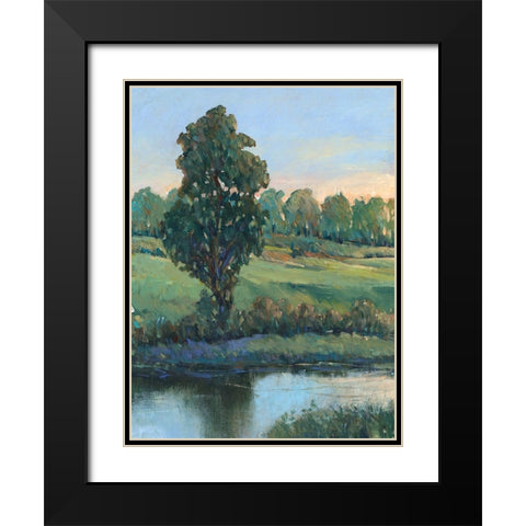 Tree by the Riverbank II Black Modern Wood Framed Art Print with Double Matting by OToole, Tim