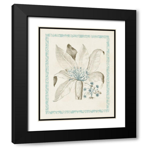 Willow Blue Besler V Black Modern Wood Framed Art Print with Double Matting by Vision Studio