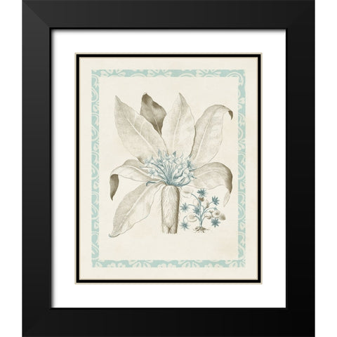 Willow Blue Besler V Black Modern Wood Framed Art Print with Double Matting by Vision Studio