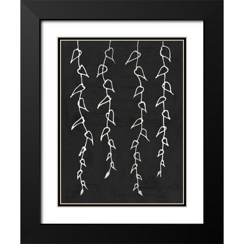 Ivory Vines II Black Modern Wood Framed Art Print with Double Matting by Willett, Michael