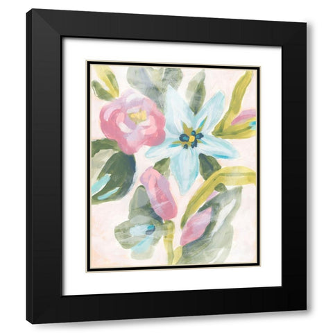 Floral Breeze Fresco  I Black Modern Wood Framed Art Print with Double Matting by Vess, June Erica