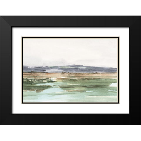 Serene Mountain View I Black Modern Wood Framed Art Print with Double Matting by Harper, Ethan