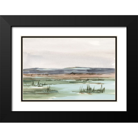 Serene Mountain View II Black Modern Wood Framed Art Print with Double Matting by Harper, Ethan