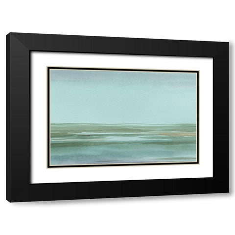 Aqua Reflections II Black Modern Wood Framed Art Print with Double Matting by Harper, Ethan