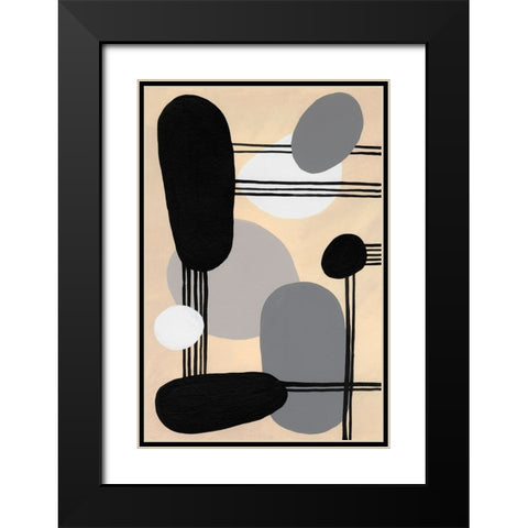 Interconnected Shapes I Black Modern Wood Framed Art Print with Double Matting by Moore, Regina