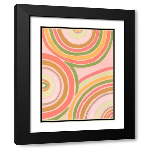 Abstract Rainbow II Black Modern Wood Framed Art Print with Double Matting by Moore, Regina