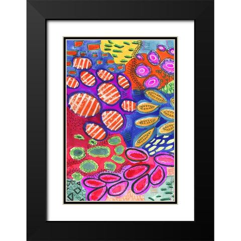 Vibrantly Changing I Black Modern Wood Framed Art Print with Double Matting by Moore, Regina