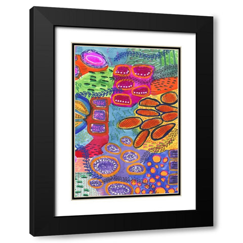 Vibrantly Changing II Black Modern Wood Framed Art Print with Double Matting by Moore, Regina