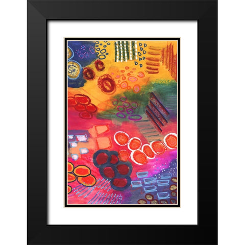 Vivaciously Changing II Black Modern Wood Framed Art Print with Double Matting by Moore, Regina