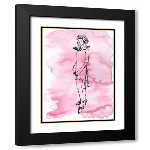 60s Fab II Black Modern Wood Framed Art Print with Double Matting by Moore, Regina