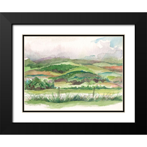 Bennachie Rain I Black Modern Wood Framed Art Print with Double Matting by Marr, Laura