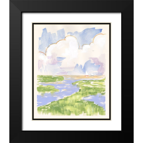 Low Country River Vista II Black Modern Wood Framed Art Print with Double Matting by Marr, Laura