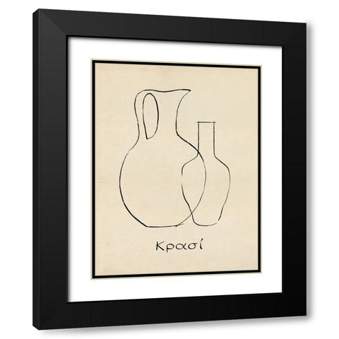 Greek Blessing II Black Modern Wood Framed Art Print with Double Matting by Green, Jacob