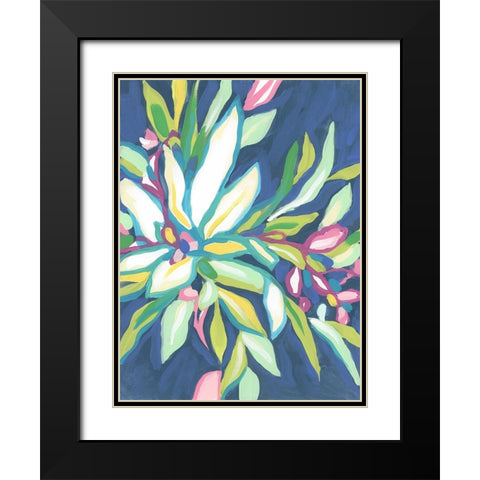 Blue Tropics I Black Modern Wood Framed Art Print with Double Matting by Vess, June Erica
