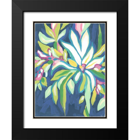 Blue Tropics IV Black Modern Wood Framed Art Print with Double Matting by Vess, June Erica