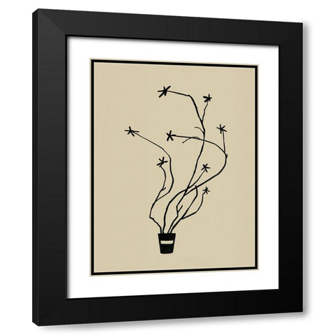 Spring Sprig Vase I Black Modern Wood Framed Art Print with Double Matting by Green, Jacob