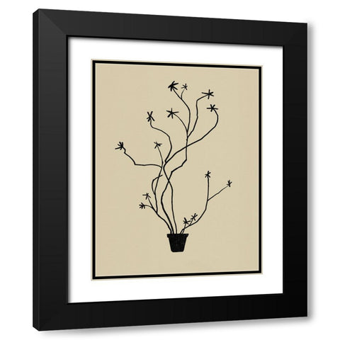 Spring Sprig Vase II Black Modern Wood Framed Art Print with Double Matting by Green, Jacob