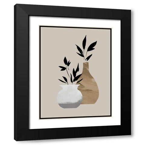 Simple Bud Vases I Black Modern Wood Framed Art Print with Double Matting by Green, Jacob