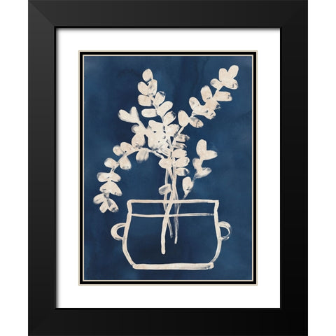 Vessel on Indigo I Black Modern Wood Framed Art Print with Double Matting by Vess, June Erica