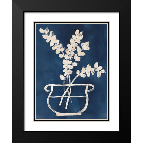 Vessel on Indigo II Black Modern Wood Framed Art Print with Double Matting by Vess, June Erica