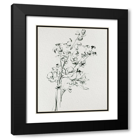 Wild Flower Bouquet I Black Modern Wood Framed Art Print with Double Matting by Wang, Melissa