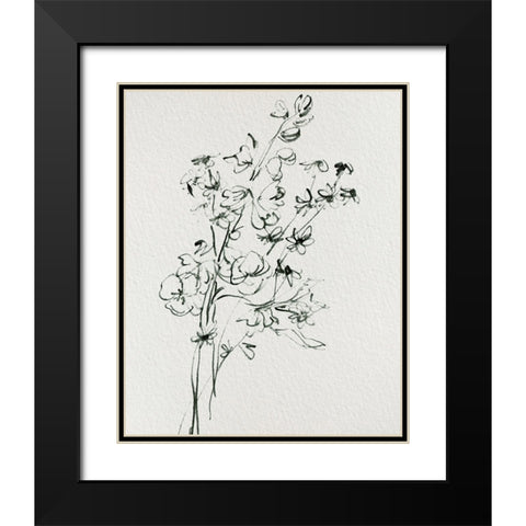 Wild Flower Bouquet I Black Modern Wood Framed Art Print with Double Matting by Wang, Melissa