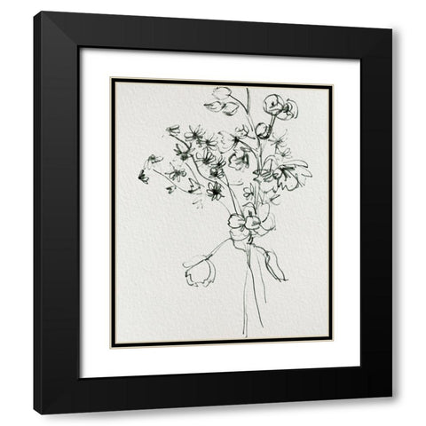 Wild Flower Bouquet II Black Modern Wood Framed Art Print with Double Matting by Wang, Melissa