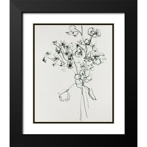 Wild Flower Bouquet II Black Modern Wood Framed Art Print with Double Matting by Wang, Melissa