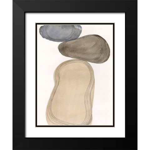 River Rocks Contour I Black Modern Wood Framed Art Print with Double Matting by Marr, Laura