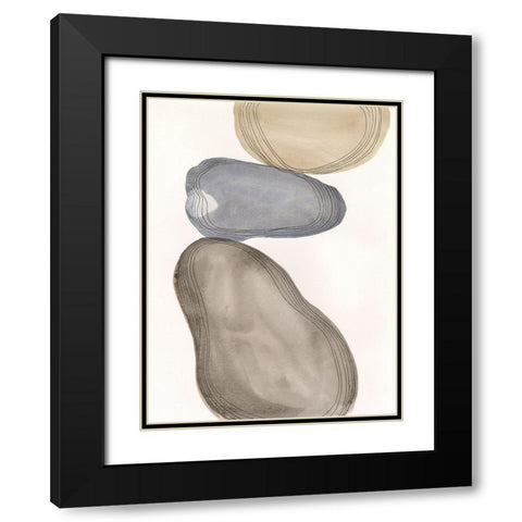 River Rocks Contour II Black Modern Wood Framed Art Print with Double Matting by Marr, Laura