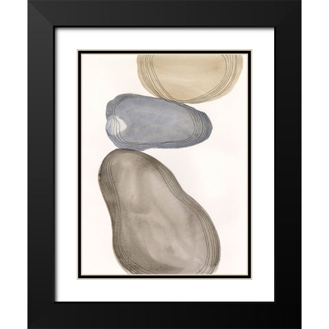 River Rocks Contour II Black Modern Wood Framed Art Print with Double Matting by Marr, Laura