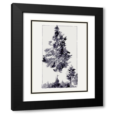 Inky Evergreen I Black Modern Wood Framed Art Print with Double Matting by Green, Jacob