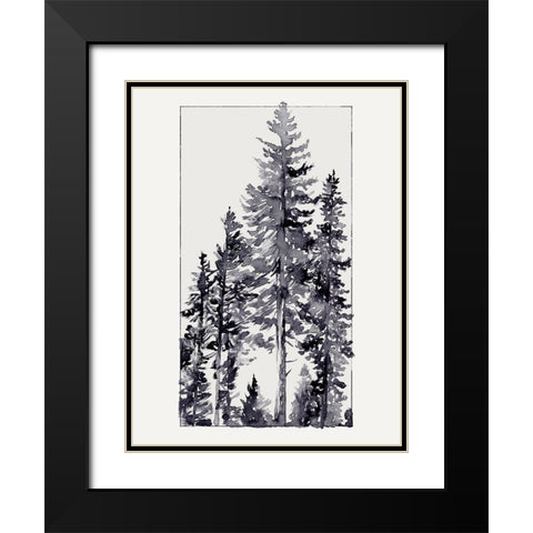 Inky Evergreen II Black Modern Wood Framed Art Print with Double Matting by Green, Jacob