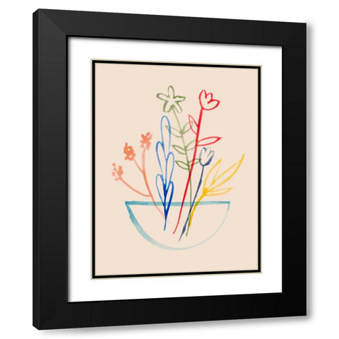 Fun Bunch II Black Modern Wood Framed Art Print with Double Matting by Green, Jacob